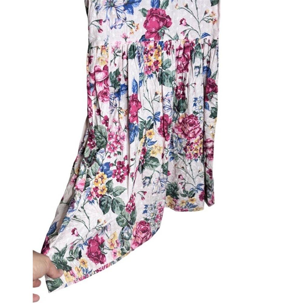 Vintage Brights Creek Dress Floral Cottagecore Tea Party Size 8 White Pink - Picture 4 of 8